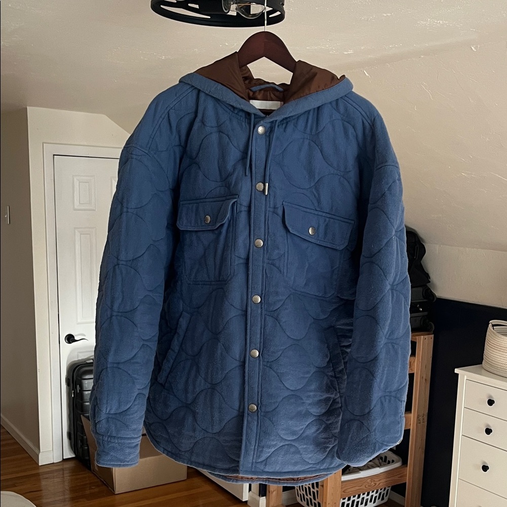 BDG Blue Quilted Puffer Jacket
